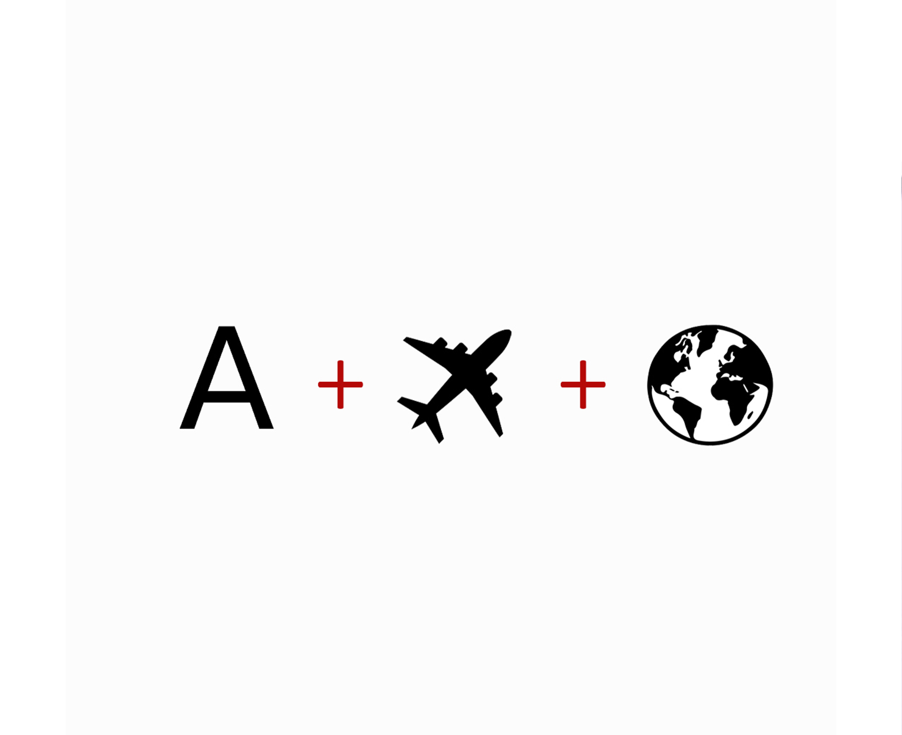 Ali Brothers concept artwork showing the letter A, an aircraft and a globe.